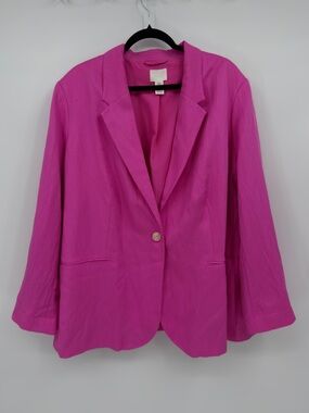 H&M Hot Pink Blazer XXL Lightweight Barbiecore Workwear Jacket